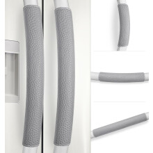 Set di 6 coprimaniglie per porta del frigorifero, colore grigio.