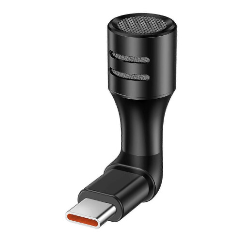Mini Smartphone Video Microphone Cardioid Condenser Mic, Type C Plug, CVC Noise Reduction, Plug and Play, with Foam Windshield for Android Devices