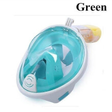 (S/M, green) Anti-Fog Swimming Full Face Mask Surface Diving Snorkel Scuba
