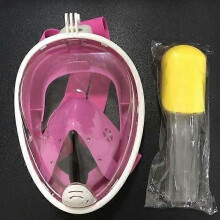 (L/XL, pink) Anti-Fog Swimming Full Face Mask Surface Diving Snorkel Scuba