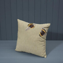 Handmade Washable Cotton Embroidered Cushion with Filling