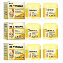(6pcs, SOUG) Bee-Venom Body Joint Care Cream Joint Pain Treat Soothing Massage Cream for External Use
