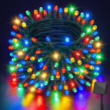 Joolivo Solar Lights Outdoor Garden, 12M/40FT 120 LED Coloured Solar Lights Outdoor Waterproof, 8 Modes Solar Powered Fairy Lights for Tree Patio Yar