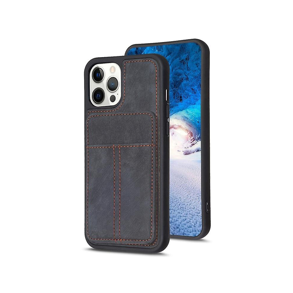 Compatible Iphone 11 Frosted Card Bag Phone Case With Holder: Black 7357467399820
