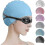 (Blue) Silicone Swim Cap,comfortable Bathing Cap Ideal For Curly Short Medium 1