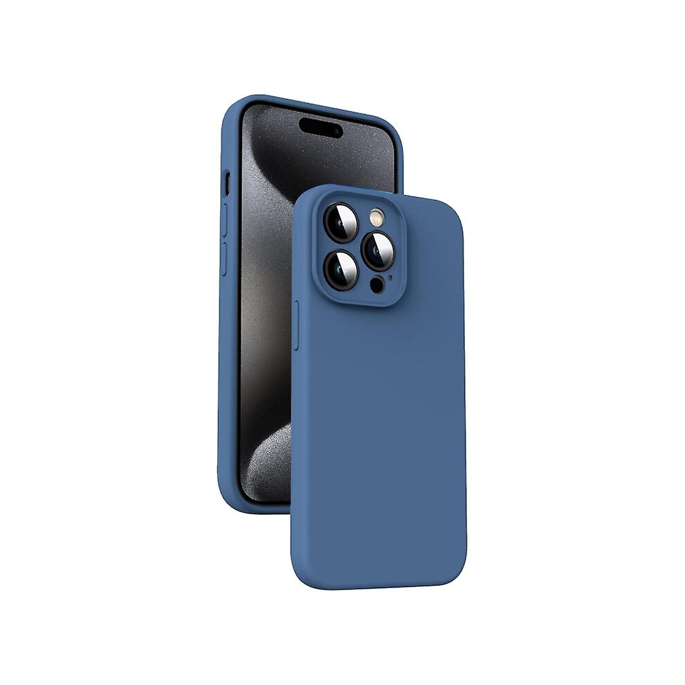 Compatible Iphone 12 Pro Max Microfiber Liquid Silicone Shockproof Phone Case: Blue 7357467399592