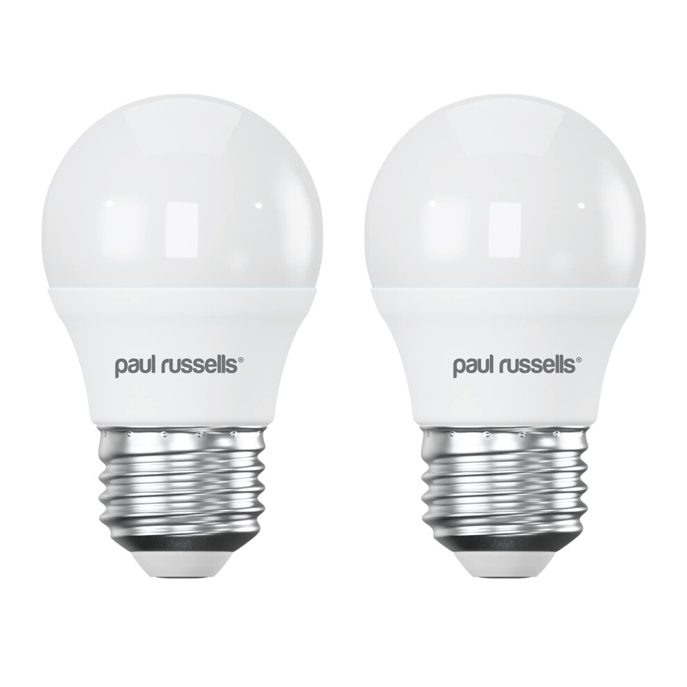 Paul Russells Led Edison Screw E27, 40W Equivalent, 4.9W 470 Lumens Led Bulbs, 2700K Bright Warm Mini Globe Frosted G45 Es Golf Ball Ene Light/White 68859879