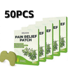 50pcs Knee Patch Wormwood Knee Sticker Plaster Extract Analgesic Cartilage Pain Relieving Patch Self-heating Relieve Joint Ache
