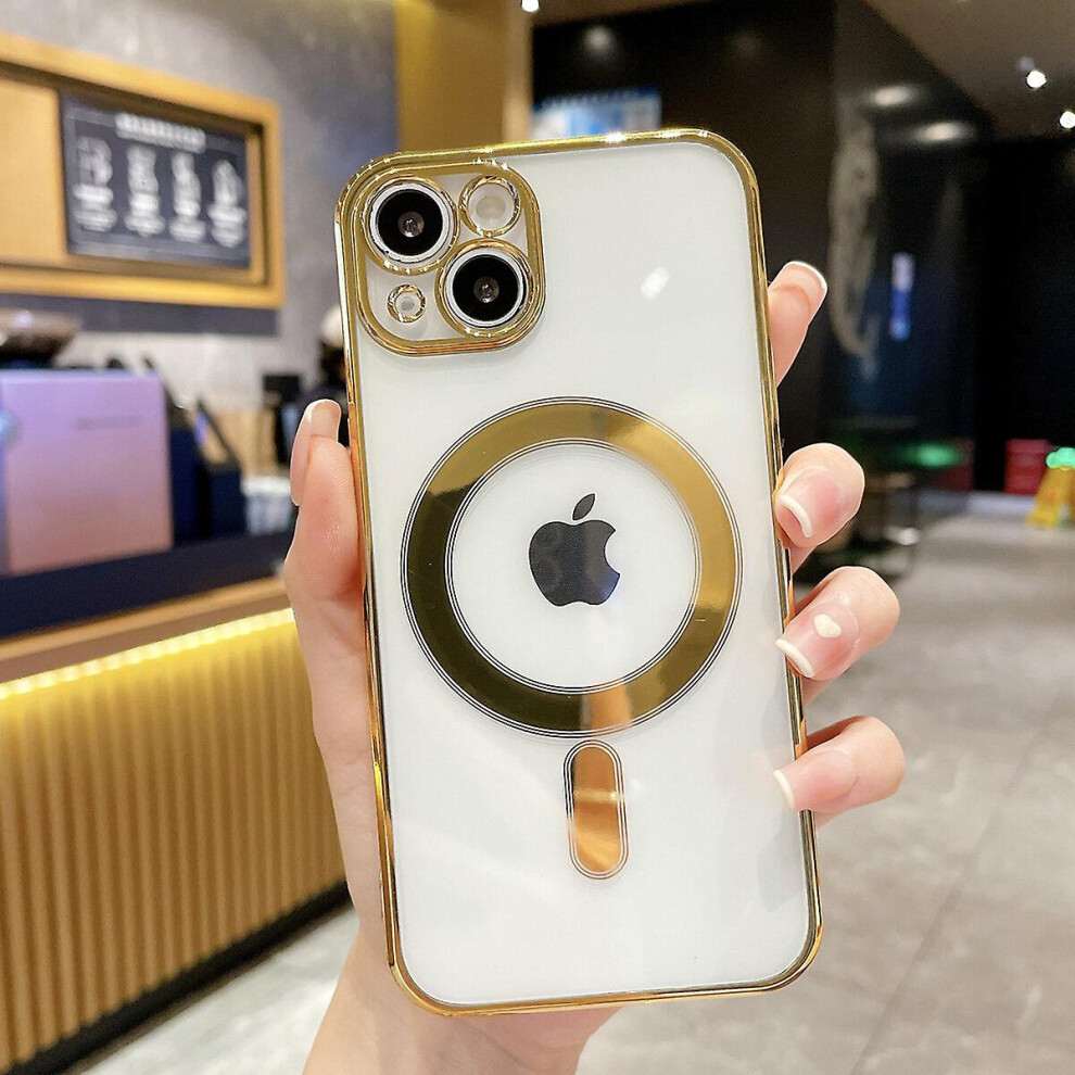 Clear Magnetic Phone Case Compatible Iphone 13 With Magsafe: Gold 6421300249373