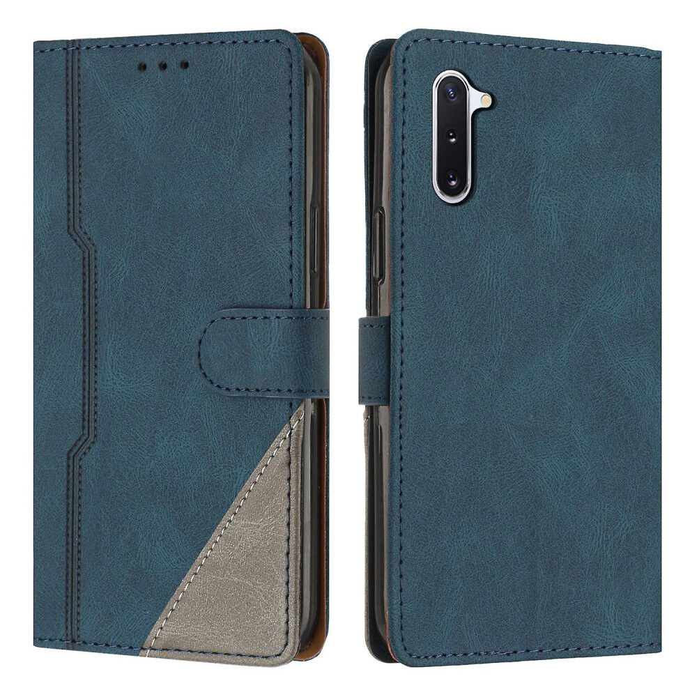 Leather Magnetic Clasp Case With Flip Wallet Stand Function Cover Compatible Samsung Note 10: Blue 4946945198760