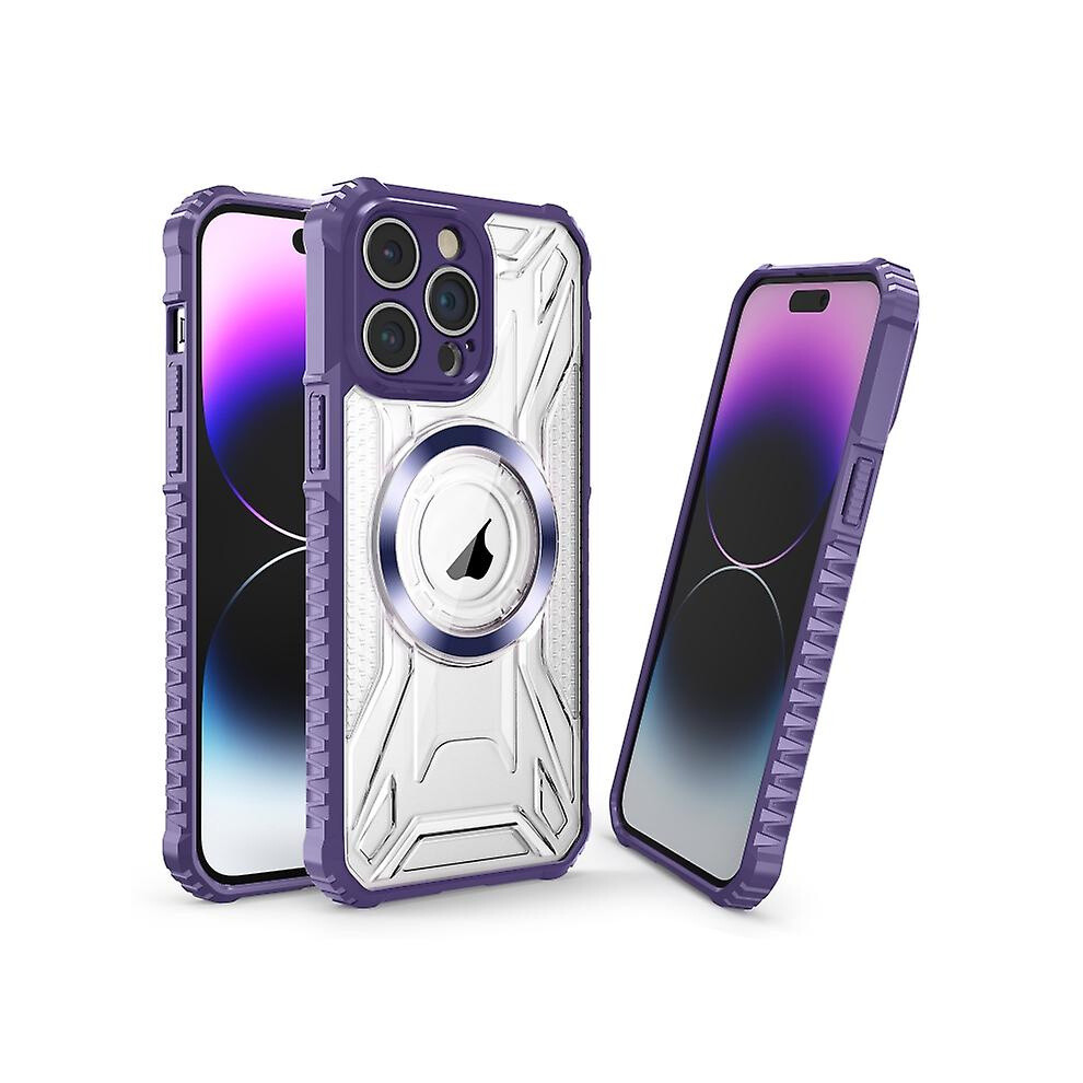 Compatible Iphone 14 Pro Max Cd Texture Magsafe Phone Case:dark Purple 7634938129200