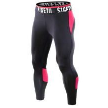Herren Fitness Schnelltrocknende Stretchhose: S - Schwarz Rot