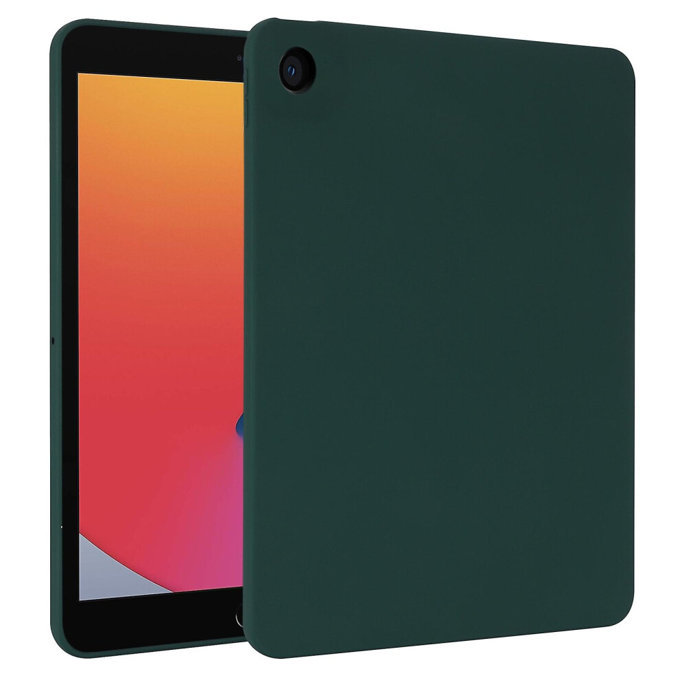 Compatible Ipad 10.2 2021 / 2020 / 2019 Oil Spray Skin-Friendly Tpu Tablet Case:deep Green 7541443387486