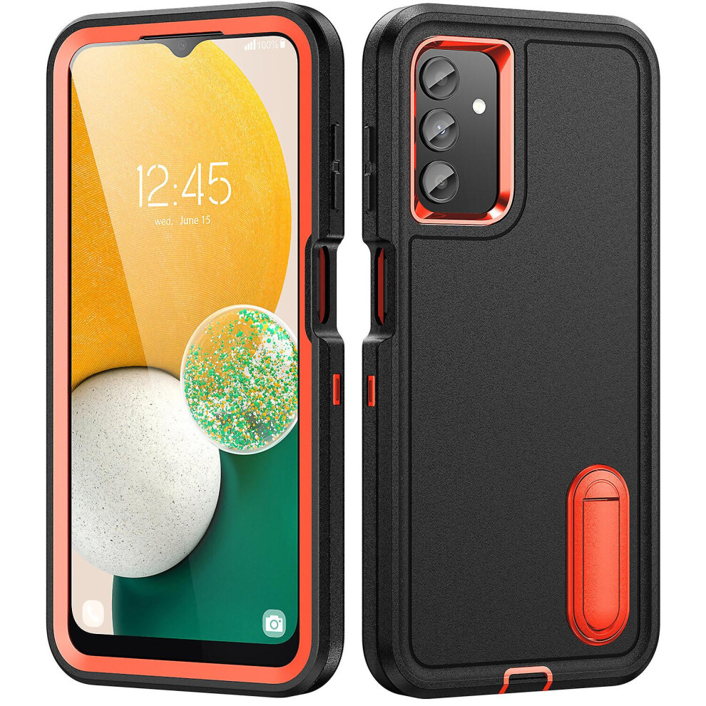 Shockproof Protective Samsung Galaxy A13 4G 5G With Stand:- Black/Orange 8291303216980