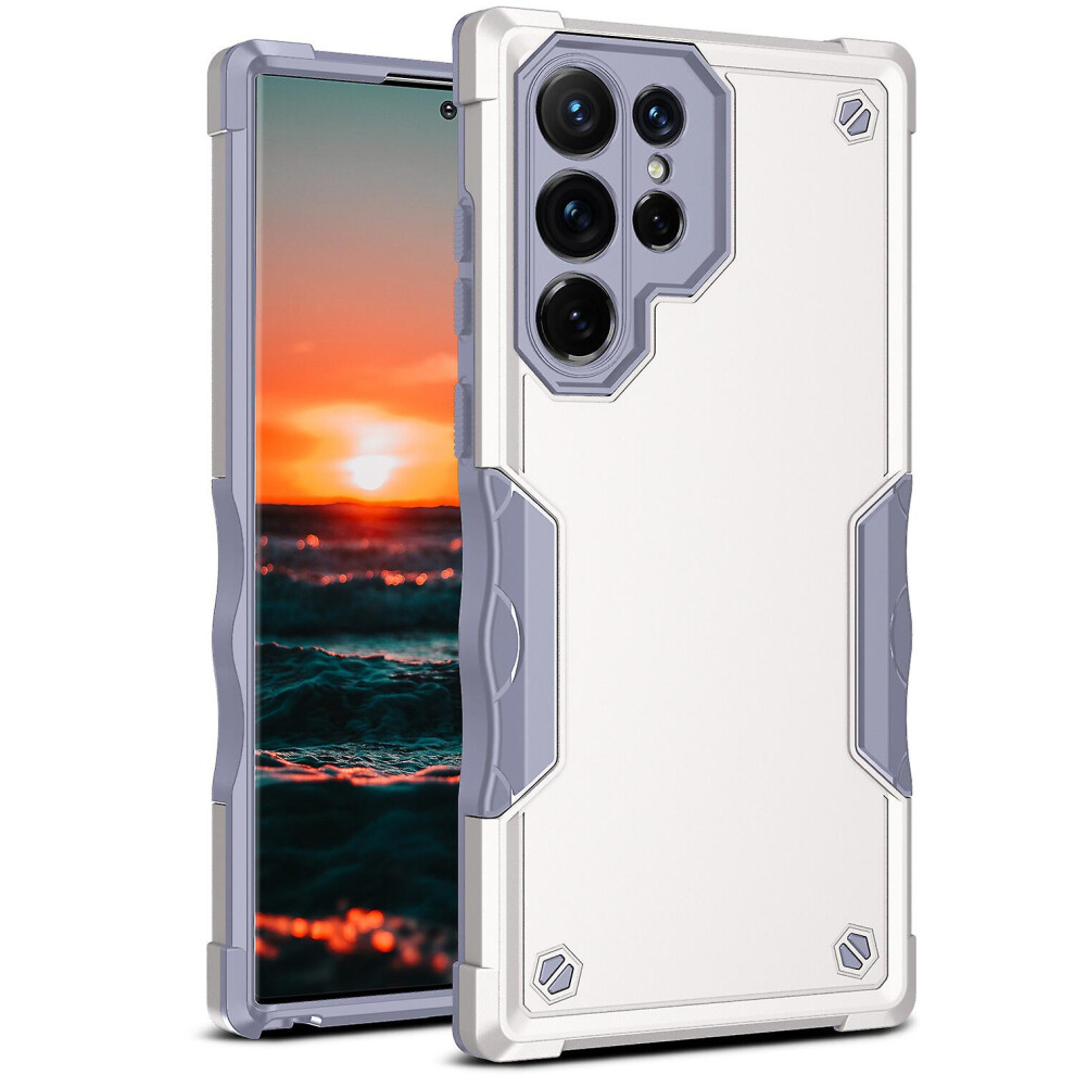 Compatible Samsung Galaxy S22 Ultra Case, Heavy Duty Dual Layer Slim Shockproof Cover: White 7903075316881