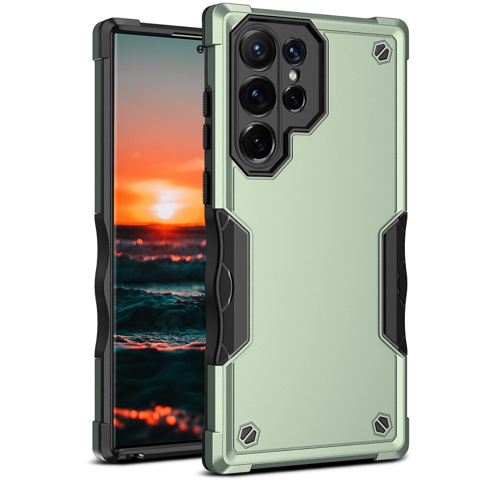 Compatible Samsung Galaxy S22 Ultra Case, Heavy Duty Dual Layer Slim Shockproof Cover: Green 8243971281081