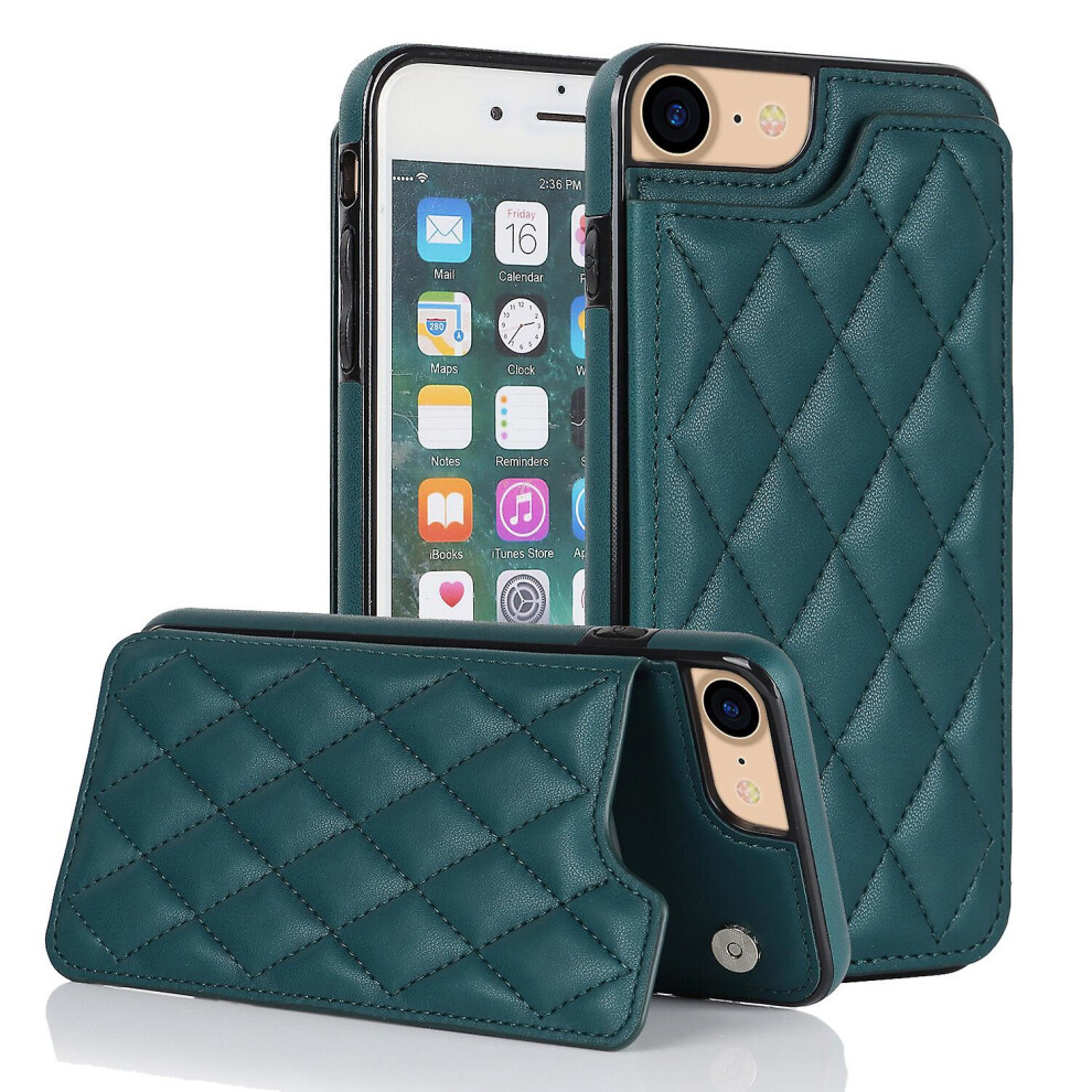 Iphone 7 8 Se2 Se3 Case, Pu Leather Flip Cover Magnetic Closure Wallet Card Slots Stand Case: Blue 8243971280947