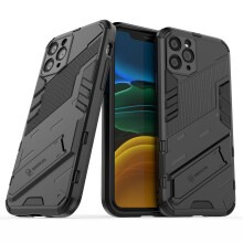 Slim Case compatible iPhone11 Shockproof Dual-Layer Stand Cover:Black