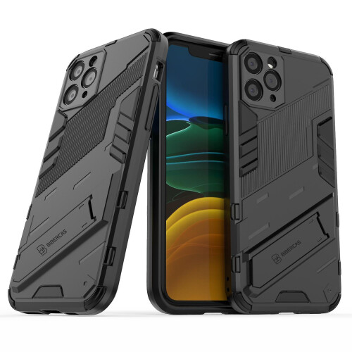 Slim Case compatible iPhone11 Shockproof Dual-Layer Stand Cover:Black