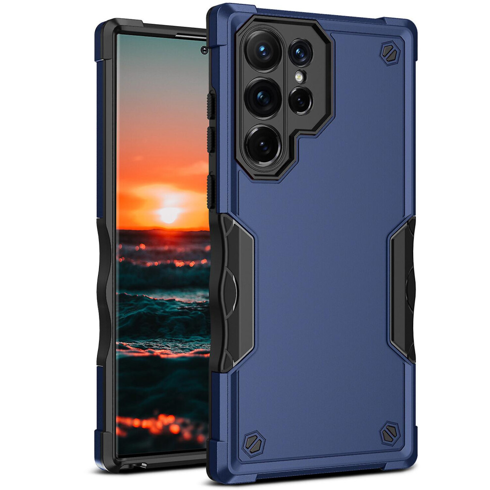Compatible Samsung Galaxy S22 Ultra Case, Heavy Duty Dual Layer Slim Shockproof Cover: Blue 8243971281074