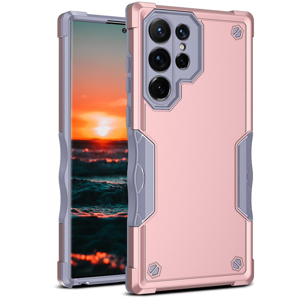 Compatible Samsung Galaxy S22 Ultra Case, Heavy Duty Dual Layer Slim Shockproof Cover:rose Gold 7903075316874