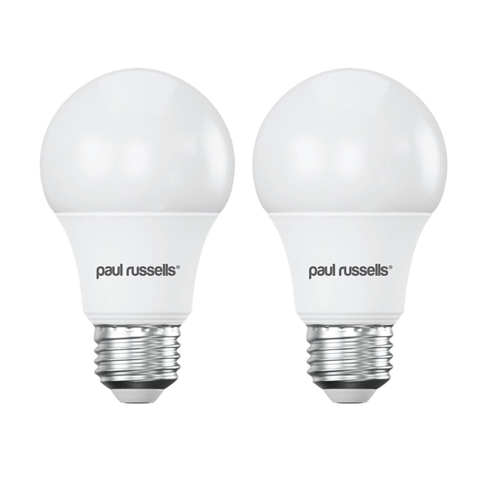 Paul Russells Led Gls Edison Screw Es, 60W Equivalent, 8Watt 806Lm Led Bulbs, 2700K Warm Lamp, Classic Frosted A60 Standard E27 Energy Sa Light/White 60150974