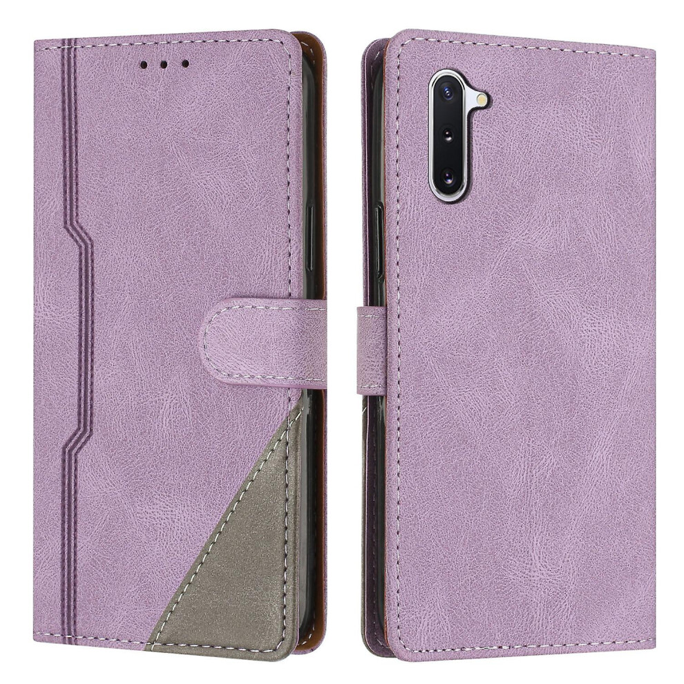 Leather Magnetic Clasp Case With Flip Wallet Stand Function Cover Compatible Samsung Note 10: Purple 4946945198791