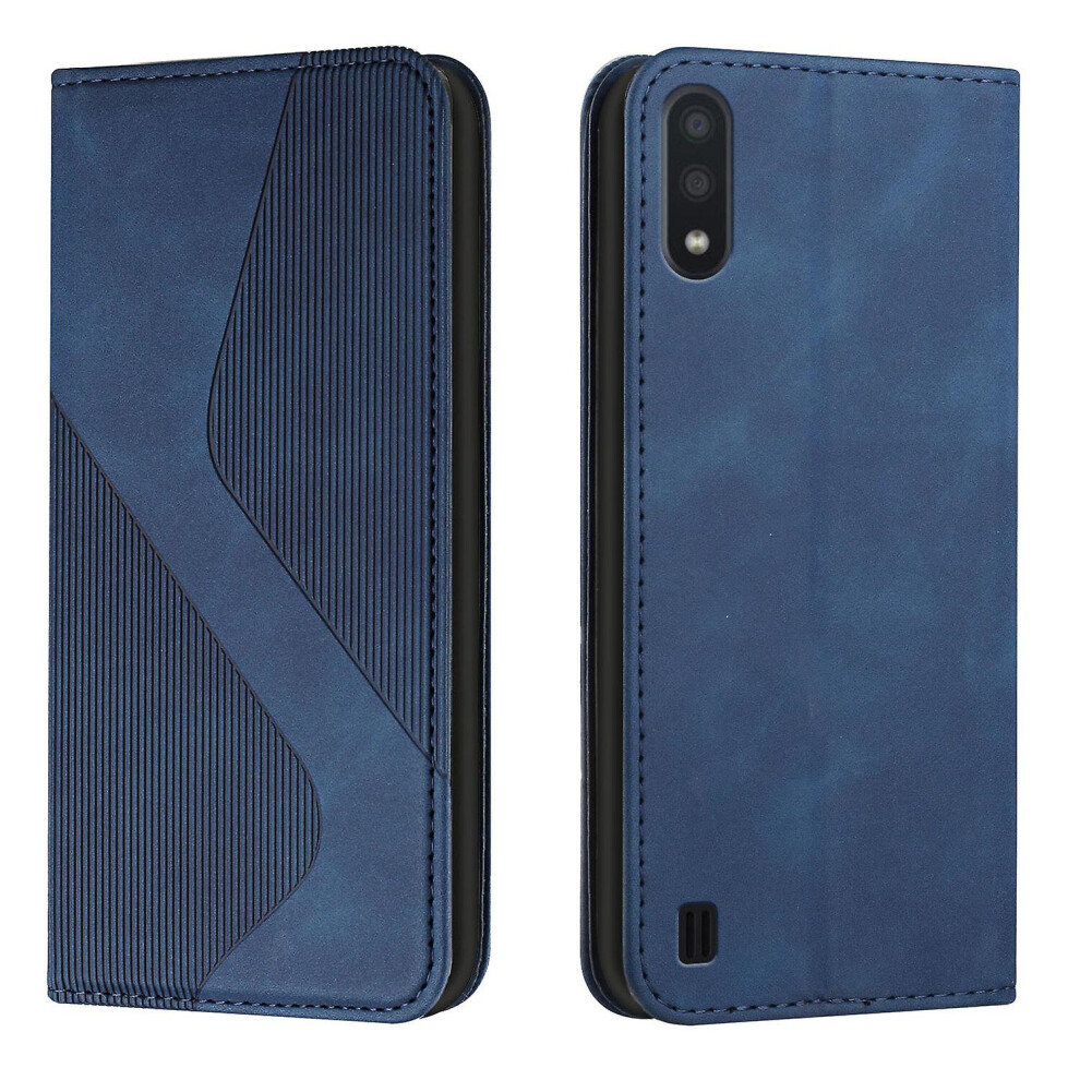 Samsung Galaxy A01 /M01 Case, Pu Leather Flip Cover Magnetic Closure Wallet Card Slots Stand Case: Blue 5942369138824