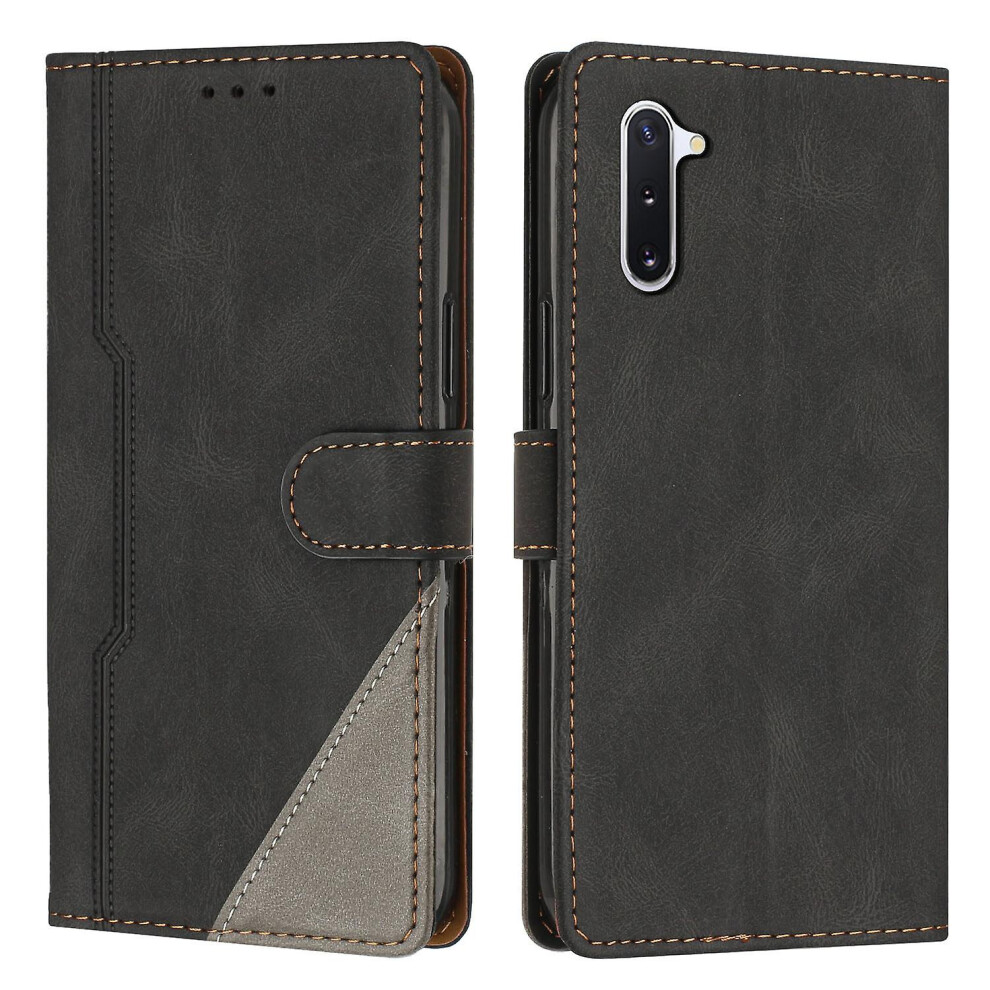 Leather Magnetic Clasp Case With Flip Wallet Stand Function Cover Compatible Samsung Note 10: Black 4946945198753