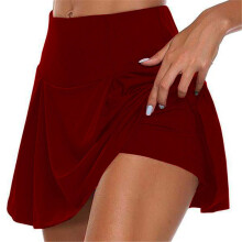 Dames Skrits zomer sportshorts tot boven de knie, dubbellaags, sneldrogend, yoga sportlegging, fitnessshorts: 4XL - Bordeaux