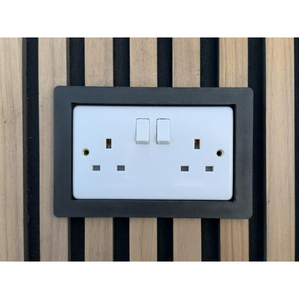 Jtdesigns Uk Acoustic Wall Panel Socket Surround Double Gang | With Spacer Built In