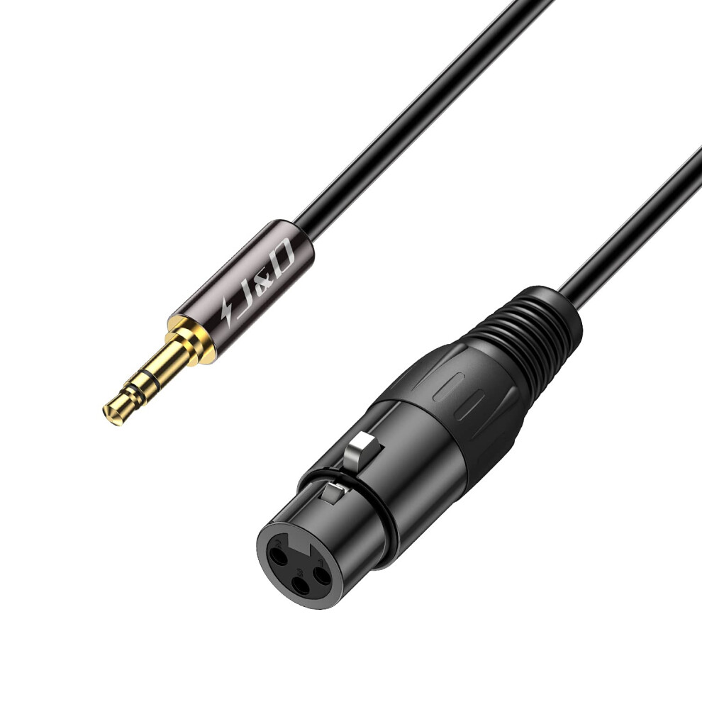 J&D Xlr To 3.5Mm Microphone Cable, Gold Plated Heavy Duty Xlr Female T