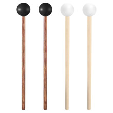 4 Pcs Steel Tongue Drum Mallets, Xylophone Mallets, Glockenspiel Mallet, 5.6in Rubber Percussion Mallet, Children's Rubber Drumsticks, Wooden Percuss