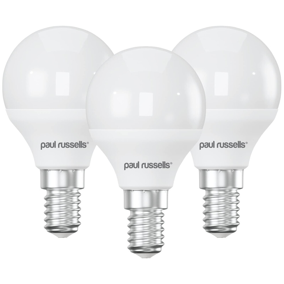 Paul Russells Led Small Edison Screw E14, 60W Equivalent, 6.5W 806Lm Led Bulbs, 6500K Bright Day, Mini Globe Frosted G45 Ses Golf Ball Ene Light 32736366