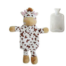 (cows) Premium Classic Rubber Hot Or Cold Water Bottle With Cute Stuffed Animal Cover (1liter)