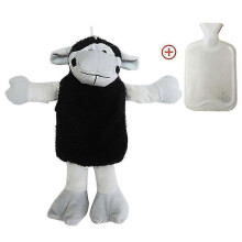 (black monkey) Premium Classic Rubber Hot Or Cold Water Bottle With Cute Stuffed Animal Cover (1liter)