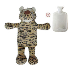 (tiger) Premium Classic Rubber Hot Or Cold Water Bottle With Cute Stuffed Animal Cover (1liter)
