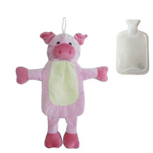 (pig) Premium Classic Rubber Hot Or Cold Water Bottle With Cute Stuffed Animal Cover (1liter)
