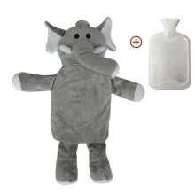 (Elephant) Premium Classic Rubber Hot Or Cold Water Bottle With Cute Stuffed Animal Cover (1liter)