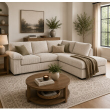 Amalfi Jumbo Cord Right Hand Corner Sofa Mink