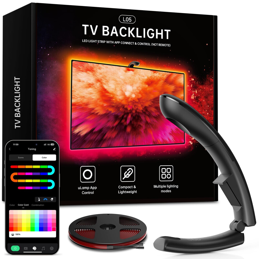 Rapair Led Tv Backlight 11.5Ft For 40-50 Inch Screens And Pc Monitors, 3.5M Tv Strip Lights With Wi-Fi Smart App Control, Game & Movie Change Color W 65878514
