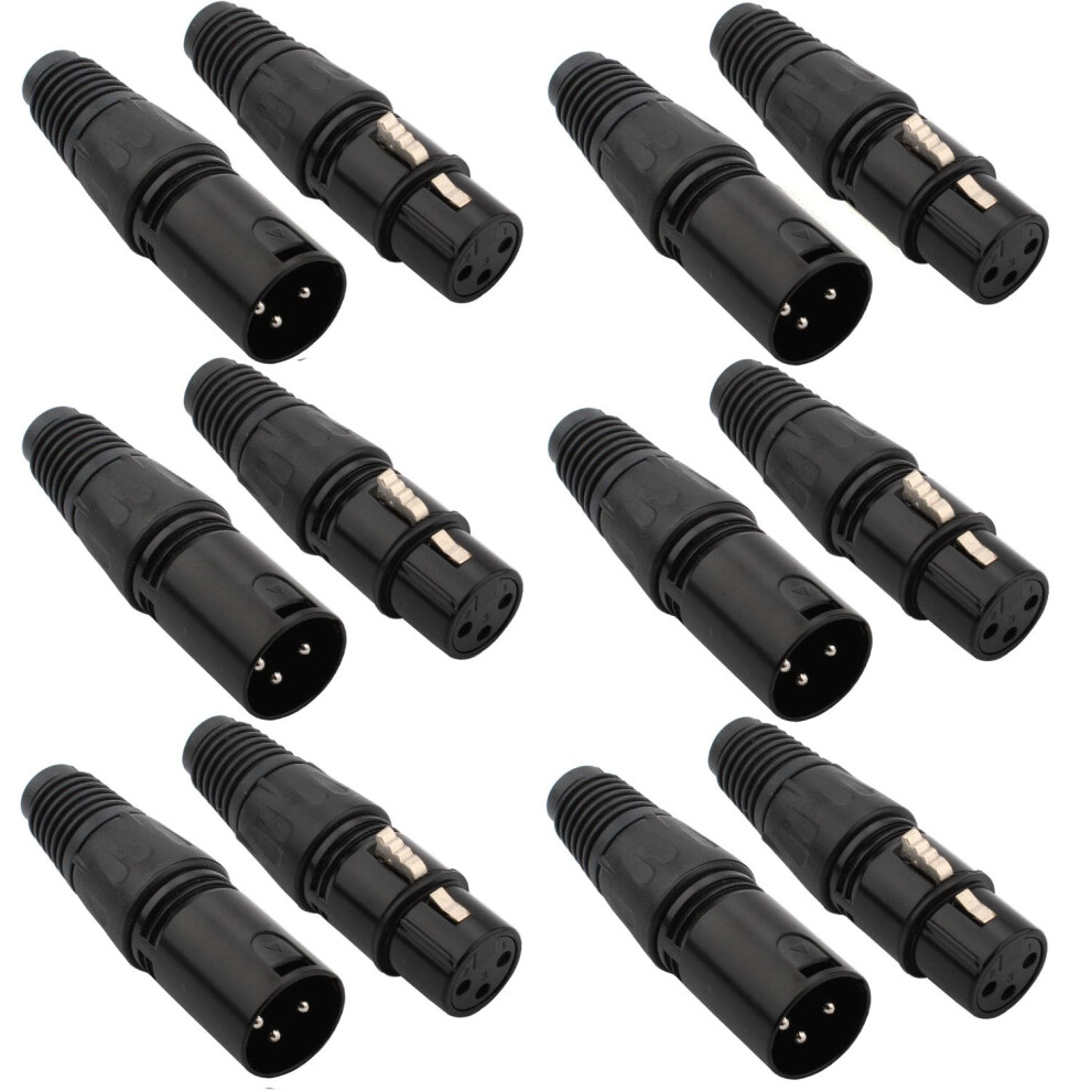 Runcci-Yun 12Pcs 3 Pin Xlr Solder Connector,6 Male And 6 Female Xlr Mi