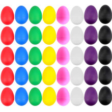 EVNEED 40 Pcs Plastic Egg Shakers Set Percussion Musical Egg Maracas Kids Toys with 8 Colors for Babies Toddlers Toys Music Learning DIY Painting,eas