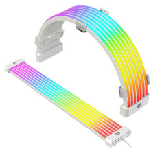 Bewinner RGB Power Extension Cable Kit - ARGB Motherboard PSU Cable, 24 Pin ATX 5V 3Pin Synchronized With LED Diffused Soft Silicone Tube