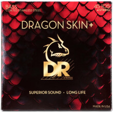 DR Strings DRAGON SKIN+ - Coated Stainless Steel Bass Strings – DBS-45 – Superior Sound with Comfortable Feel & Long Life: Medium 45-105