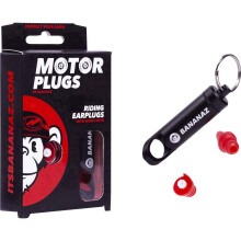 Bananaz Motorplugs Ear Protection Ear Plugs for Motorcyclists & Motorsport Friends, 1 cm, Red