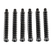 Musiclily Pro Metric M3X35mm Steel Saddle Intonation Screws and Springs Set for Imported Electric Guitar Bass Bridge, Black (Set of 6)
