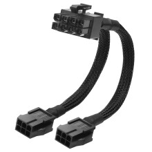 ELFJMZP Dual 6 Pin Female to 8 Pin Male PCIe GPU Power Cable - 18AWG Tinned Copper, 250W ATX Compatible, Braided Mesh for Old PSU to New Graphics Car