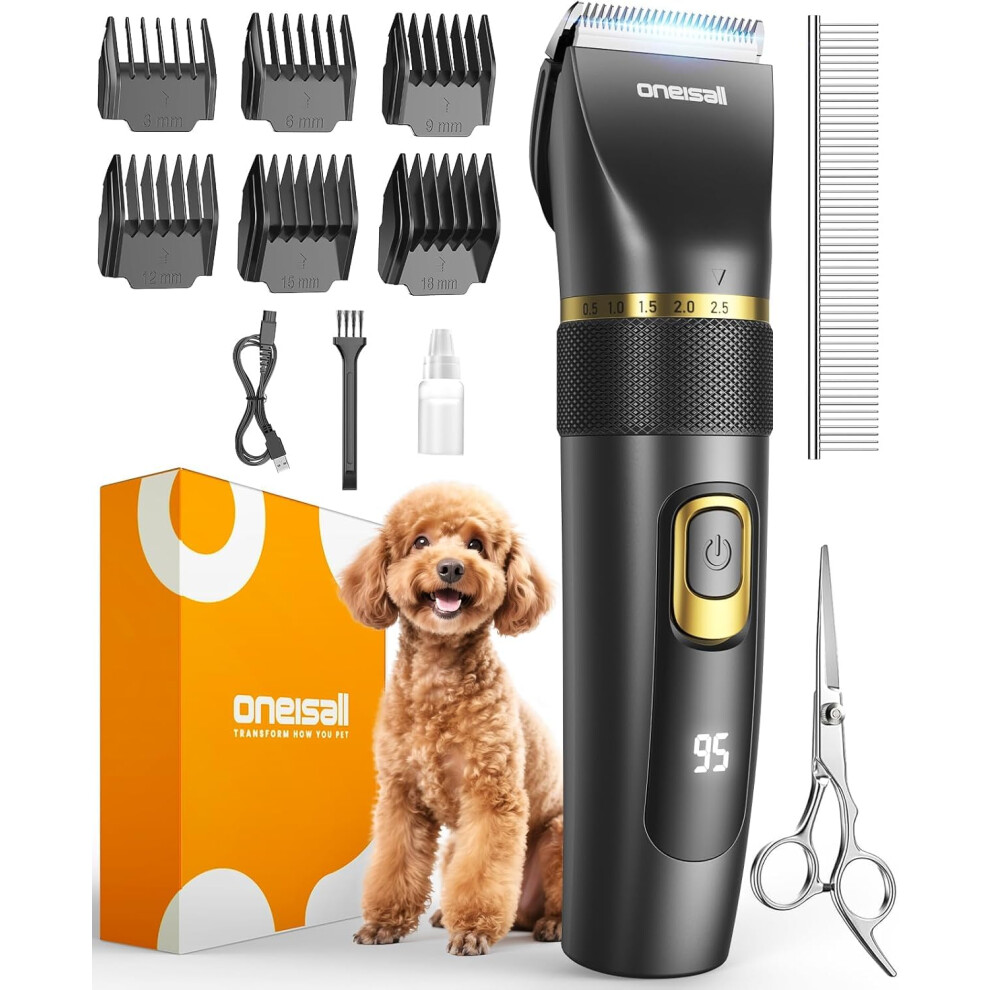 Photos - Pet Clipper Oneisall Quiet Dog Clippers Upgraded Pro, Dog Hair Clippers with LED Display, 3.5h Battery, Rechargeable, IPX7 Waterproof Pe