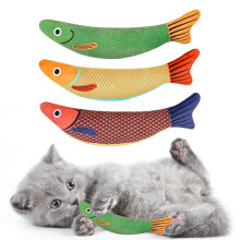 jiuhao Catnip Fish Toys for Cats,3 Pack Catnip Toy Interactive Plush for Indoor Cats Toys with Bell - Scratch Chewing Teeth Grinding Pillow Cleaning